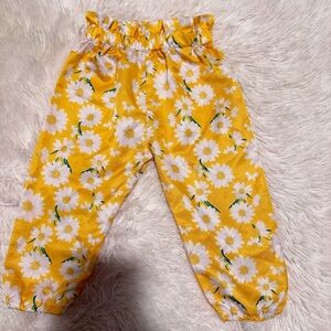 Yellow Floral Baby Girl Pants